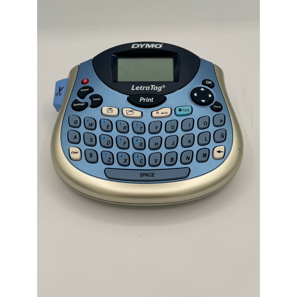 Dymo LetraTag Handheld Label Maker Blue Silver Portable Thermal Printer LT-100T‎